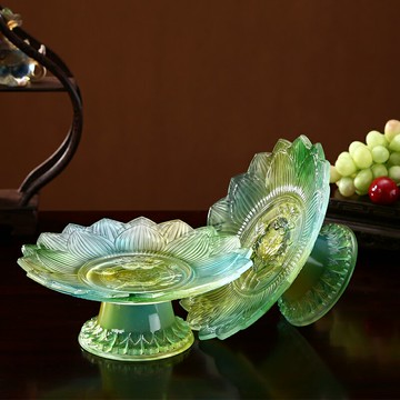 供佛果盤 琉璃供盤佛前家用上供蓮花供果盤供佛家用供果果盤供奉貢盤水果盤