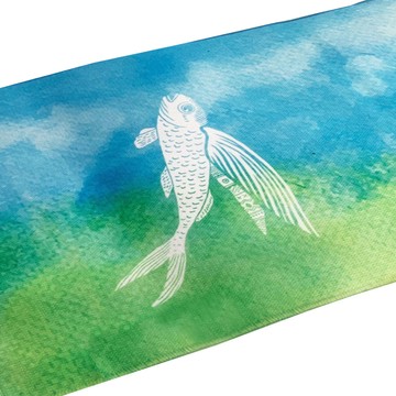 【海洋動物系列】飛魚浪潮虹彩款運動毛巾