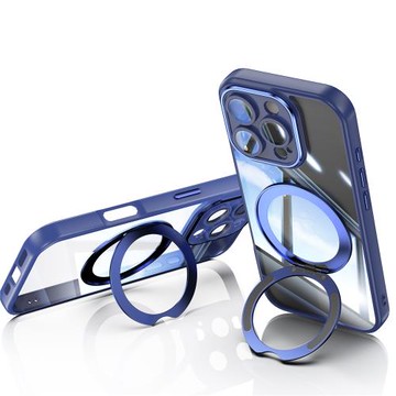 適用蘋果iPhone 16 15 14 Pro Max Plus 手機殼保護殼套鏡頭精孔磁吸環支架亞克力透明新款男女防摔耐用16E