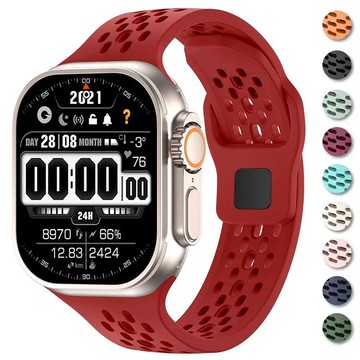 適用於 Apple Watch 的矽膠錶帶運動手鍊 s10 超 49 毫米 46 毫米 45 毫米 44 毫米 41 毫