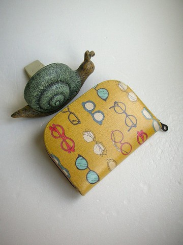 日本防水布【時尚眼鏡】-短夾/皮夾/零錢包/禮物