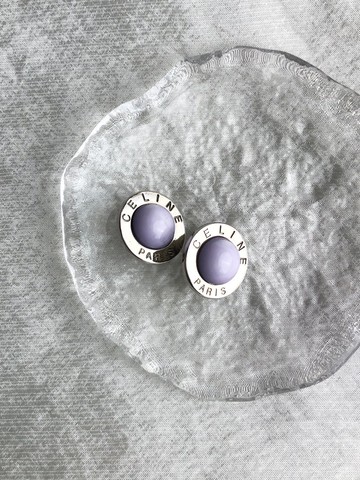 【 日本直送 名牌中古包 】CELINE 賽琳 耳環 銀色 Logo 圓形 vintage 古董 vintage 絕版 greuz7