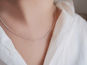 925純銀 粼光紋 斜紋 蛇鍊 項鍊 免費送禮包裝