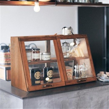 【免運/可開票】收納架 收納盒 儲物櫃 櫥櫃 日式純實木廚房小碗盤櫃餐櫃餐桌收納櫃玻璃門移動門櫃子雙面使用