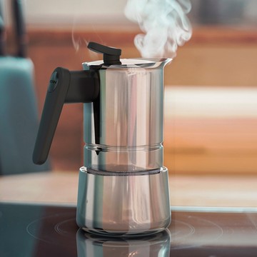 《PEDRINI》Steelmoka不鏽鋼摩卡壺-銀4杯-- 濃縮咖啡 摩卡咖啡壺