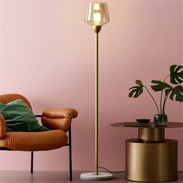 落地燈 遙控光源 北歐燈 立式臺燈 極簡落地燈 北歐客廳臥室床頭輕奢後現代ins創意玻璃立式落地臺燈