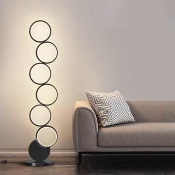 落地燈現代極簡創意鏤空圓環氛圍燈新款全光譜護眼兒童房書房臺燈