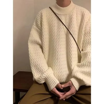 【COMOON】日系圓領毛衣 秋冬季帥氣打底衫 男士氣質針織衫 素色簡約風 百搭毛衣 男生毛衣 男生上衣 針織衫男