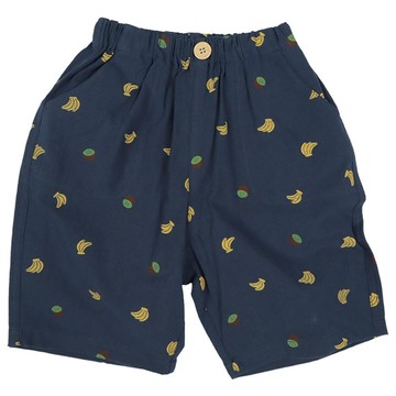 akachan honpo - 5分褲-麻質風-深藍色