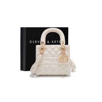 Clever&Ketch高級感戴妃包女2025新款菱格手提包迷你單肩斜挎包