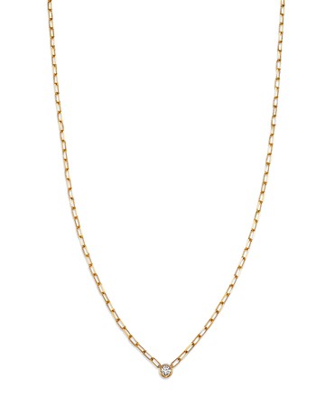 Bloomingdale's Fine Collection Diamond Solitaire Paperclip Necklace in 14K Yellow Gold, 0.15 ct. t. w. - Exclusive