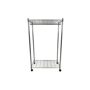 我塑我形 90 x 45 x 140 cm MIT耐重移動式萬用鐵力士鍍鉻二層收納架-含衣桿 置物架 鐵力士架