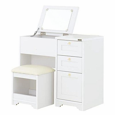 ドレッサー 完成品 デスク おしゃれ 北欧 収納 ドレッサーテーブル 椅子付き スツール付き 木製 鏡台 Anri ANK70-80D 完成