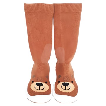 Komuello 學步鞋 及膝襪型 - 精梳棉材質 韓國製造  135  小棕熊 棕色