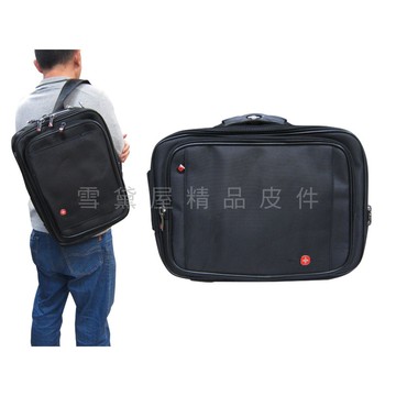 ~雪黛屋~over-land公事包中容量可a4資料夾電腦多功能可手提可肩背斜側背後背防水尼龍布材質多