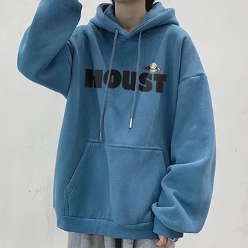 M-8XL港風字母印花連帽衛衣男 秋冬新款加絨 潮流 寬鬆休閒 帽衫 大碼 百搭 長袖 上衣（KPW2647）【壹號站】