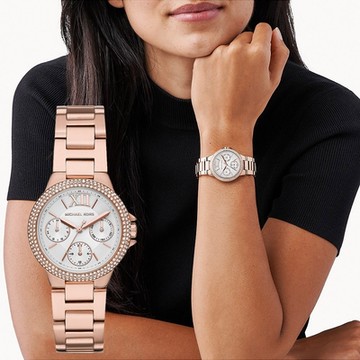 Michael Kors Camille 多功能三眼晶鑽女錶 新春開運 送禮首選-33mm MK6845