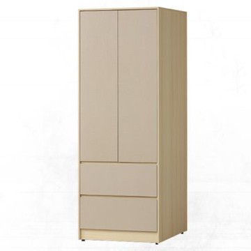 文創集 愛亞多2.7尺二門二抽衣櫃-81x55x190cm免組