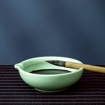 陶瓷墨池墨蝶墨碗筆洗筆舔仿古文房青瓷小硯臺墨盒墨斗墨海水碟調色盤筆架筆擱國畫書法專用多功能毛筆墨蝶碗
