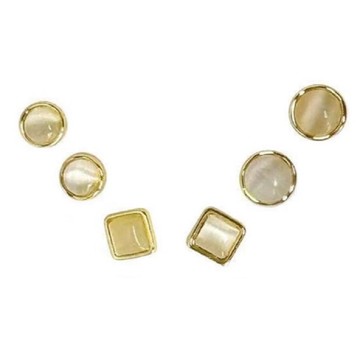 【HOOMI】簡約貓眼石6件套耳環（針式）