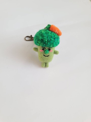 手作羊毛氈-花椰菜鑰匙圈