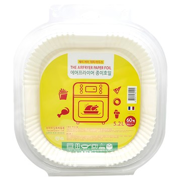 JJ Happy house 方形氣炸鍋專用烘焙紙 60入  23 x 4.5cm  1盒