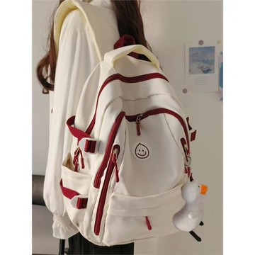 書包中學生初中生2024新款大學生簡約百搭多層小眾設計感減負背包