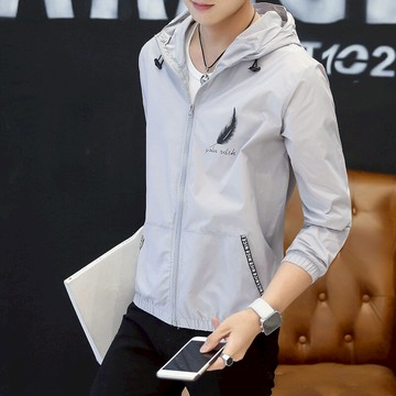 夏天防曬衣男帶帽休閑運動輕薄外套男士夾克薄款褂子夏裝潮流衣服