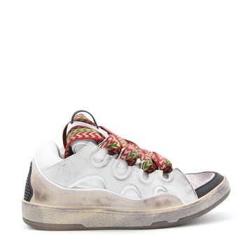 Lanvin - White Leather Vintage Curb Sneakers