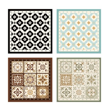 餐桌用品 2入組 復古圖騰花紋 吸水垫 廚房吸水墊 瀝水墊 速吸墊 吸水杯墊 速吸水 桌墊