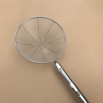 不銹鋼漏勺撈網 8m螺口金屬撈泥鰍勺頭 不銹鋼伸縮壓花桿 單節竿