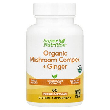 Super Nutrition, 有機蘑菇複合物 + 姜，60 粒素食膠囊