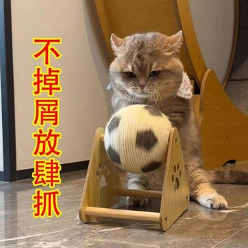 ✨動感 優選✨滾球 貓抓球 足球 貓抓板 耐磨不掉屑立式劍麻球自嗨耐咬貓咪寵物用品