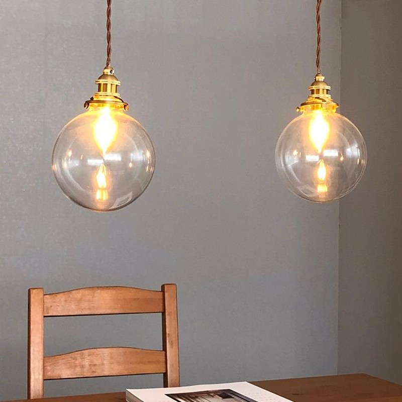 Chende ペンダントライト ガラス 真鍮 1灯 おしゃれ 北欧 レトロ