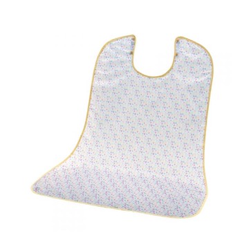 【海夫健康生活館】日本 防水 防污 印花圖案 用餐圍兜 花朵象牙白(HEFR-1)