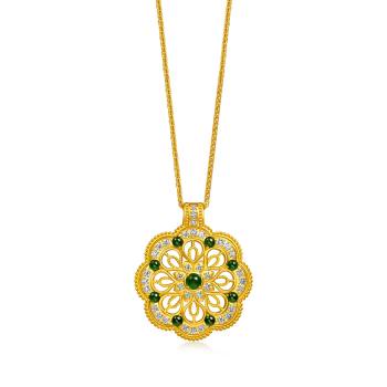 Cultural Blessings 「文化祝福」 - 財納八方 翡翠 鑽石黃金項鍊