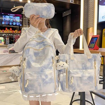 高顏值扎染書包女2025新款初中女生高中生大容量小學生女孩雙肩包