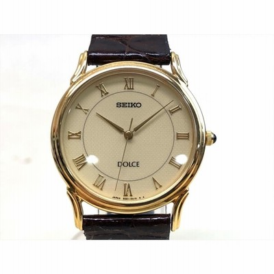 SEIKO セイコードルチェ エクセリーヌ QZ メンズ腕時計 18ＫＴ 18金 ゴールド レザーベルトケース 美品 5A61-0A10 10169  | LINEブランドカタログ