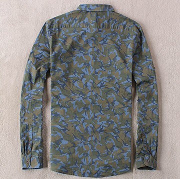 現貨+預購 迷彩上衣 男長袖襯衫-修身純棉質拼接男士流行男裝71av46【獨家進口】【米蘭精品】