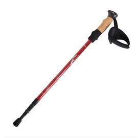 航空鋁合金超輕減震直柄三節伸縮登山帶護腕登山手杖-7601001