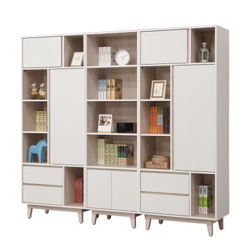 【唯熙傢俱】紀薇橡木雙色7.3尺書櫃