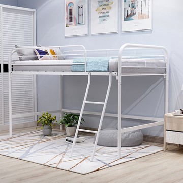 低價開發票 床架 兒童床二層上下鋪鐵藝床加高床架小戶型上床下空高架床省空間S017快速出貨