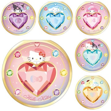 小禮堂 Sanrio 三麗鷗 粉餅造型Memo紙 80枚入 (魔法珠寶) Kitty 美樂蒂 酷洛米