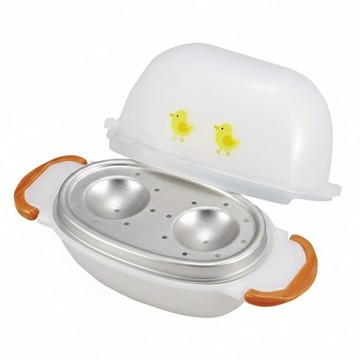 PEARL LIFE 珍珠金屬 微波煮蛋器 NEW RANGE PIYO 適用2顆蛋  白色 + 橘色  1個