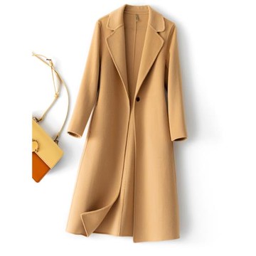 雙面羊絨大衣女中長款2025年新款羊毛呢大衣秋冬修身加厚毛呢外套