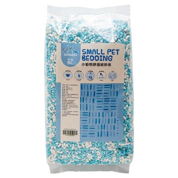 MiniFeet 小動物舒適紙砂床 白色+藍色 天然紙漿100%  1.8kg  1包