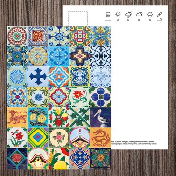 No.E28臺灣金門花磚明信片 / 任選買10送1 / 另有明信片多量優