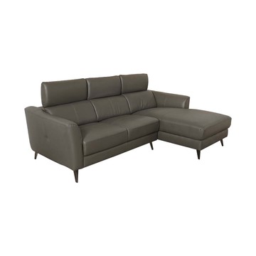 Homelike 喜家居皮革L型調節式頭枕沙發組-右向(2430)