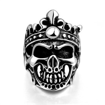 鈦鋼戒指骷髏頭美式戒飾-龐克搖滾歐美復古情人節生日禮物男飾品73le206【獨家進口】【米蘭精品】