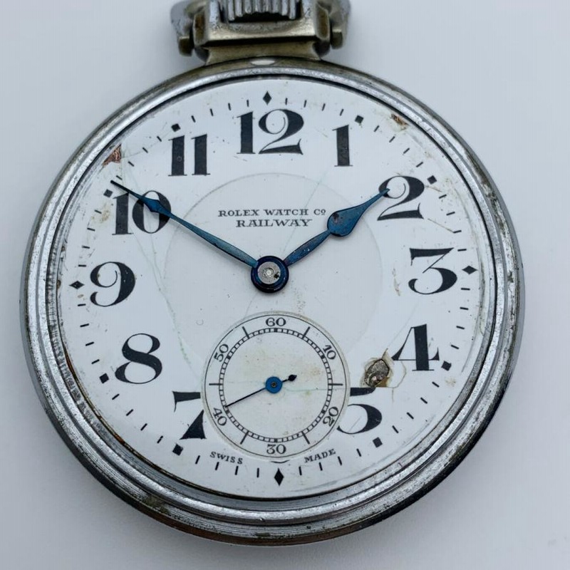 ROLEX ロレックス 懐中時計 Railway pocket watch 手巻き時計 アンティーク SS J7370 | LINEショッピング